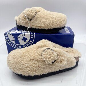 Birkenstock Boston Big Buckle Flex Platform Shearling Teddy Eggshell Women EU 39